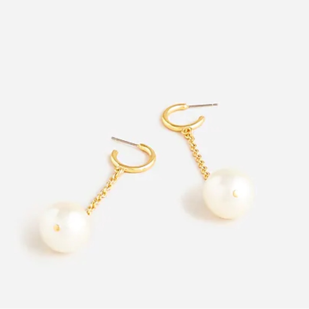 J.Crew chain and pearl drop earrings